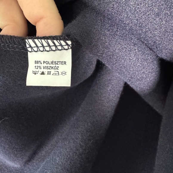 NWT Matyo Designs Handmade Cape Poncho Navy Felt Cowlneck Embrioded One Size - Picture 9 of 10